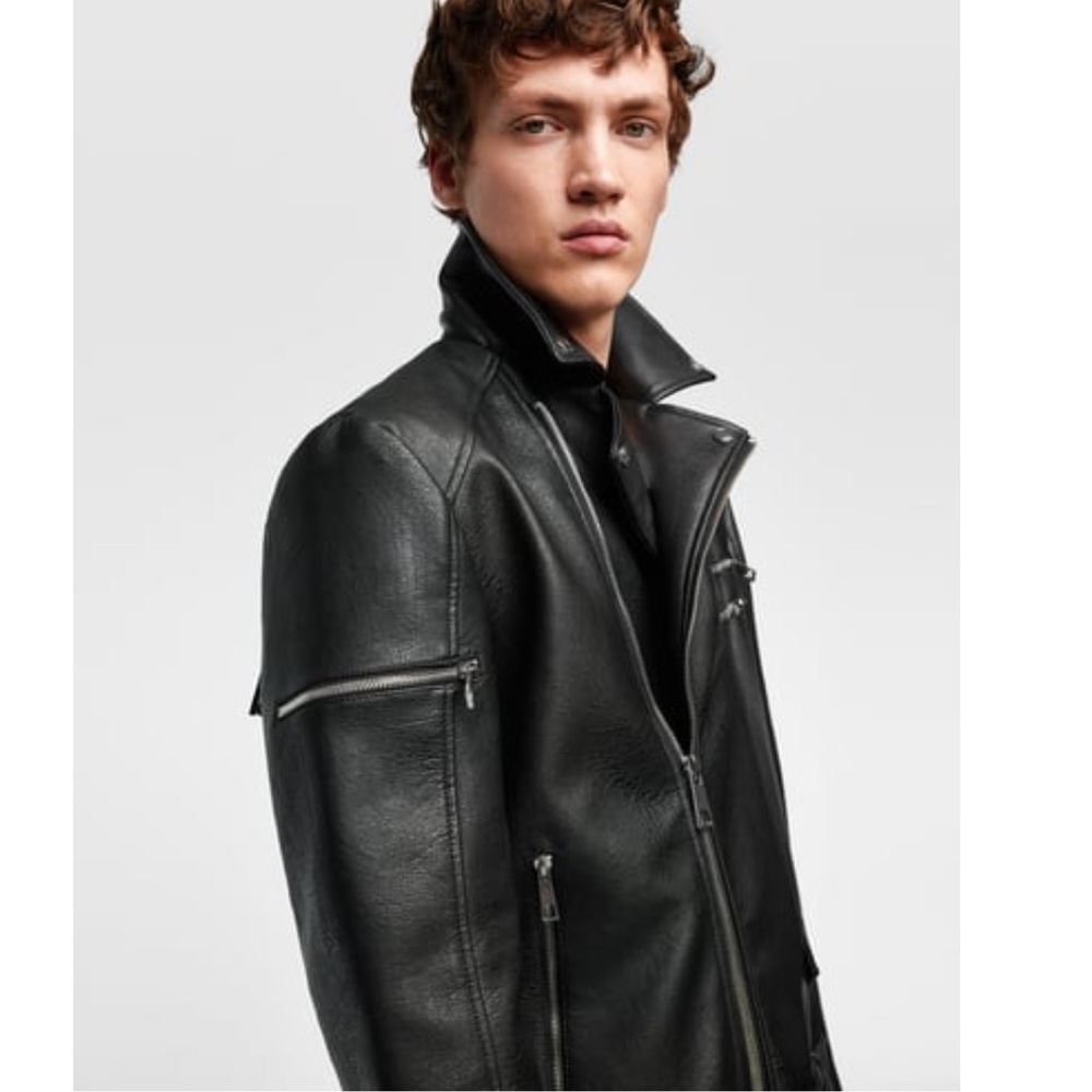 Zara biker patched fringed jacket 2018 - Picture 7 of 8